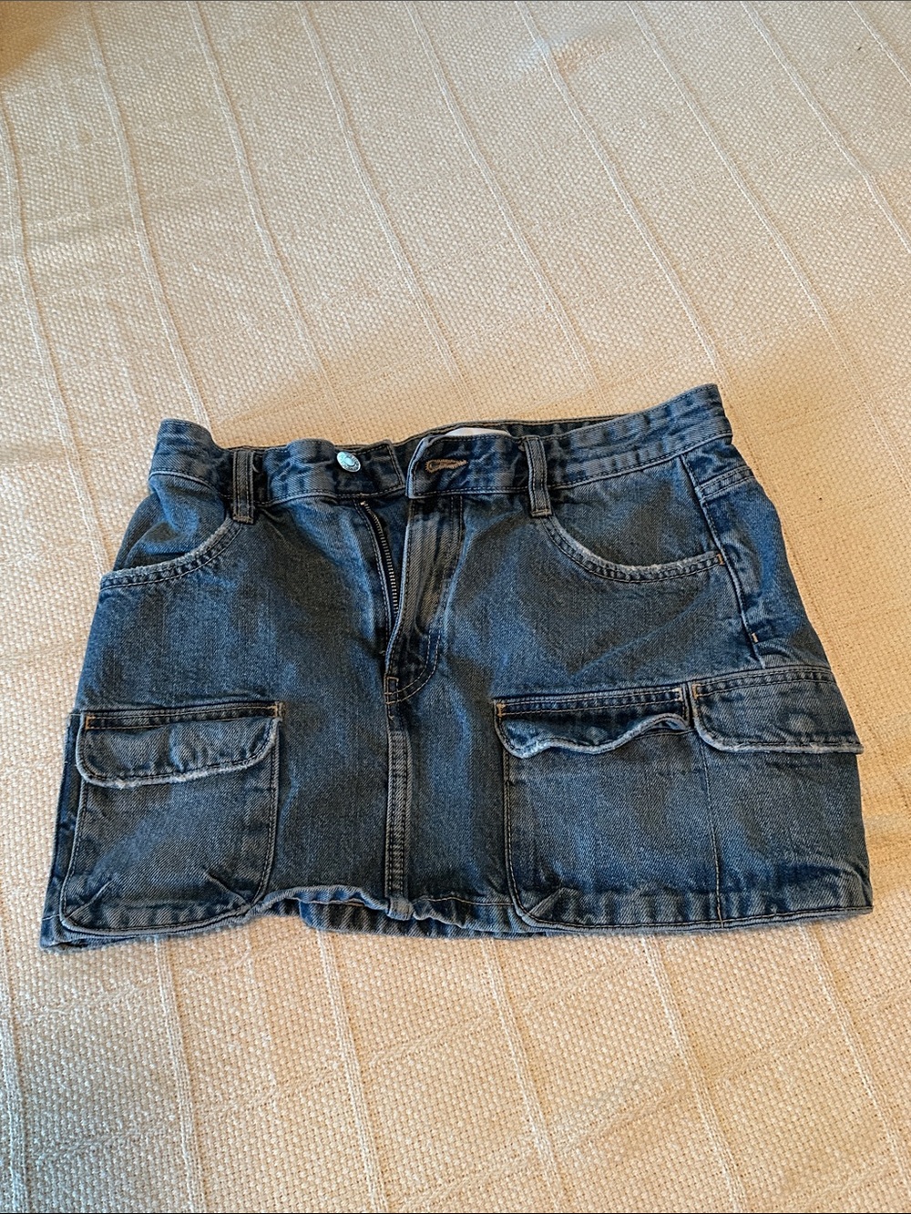 Zara Dark Blue Denim Cargo Mini Skirt
